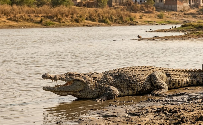 Man dragged into river by crocodile in Vadodara; search ops underway